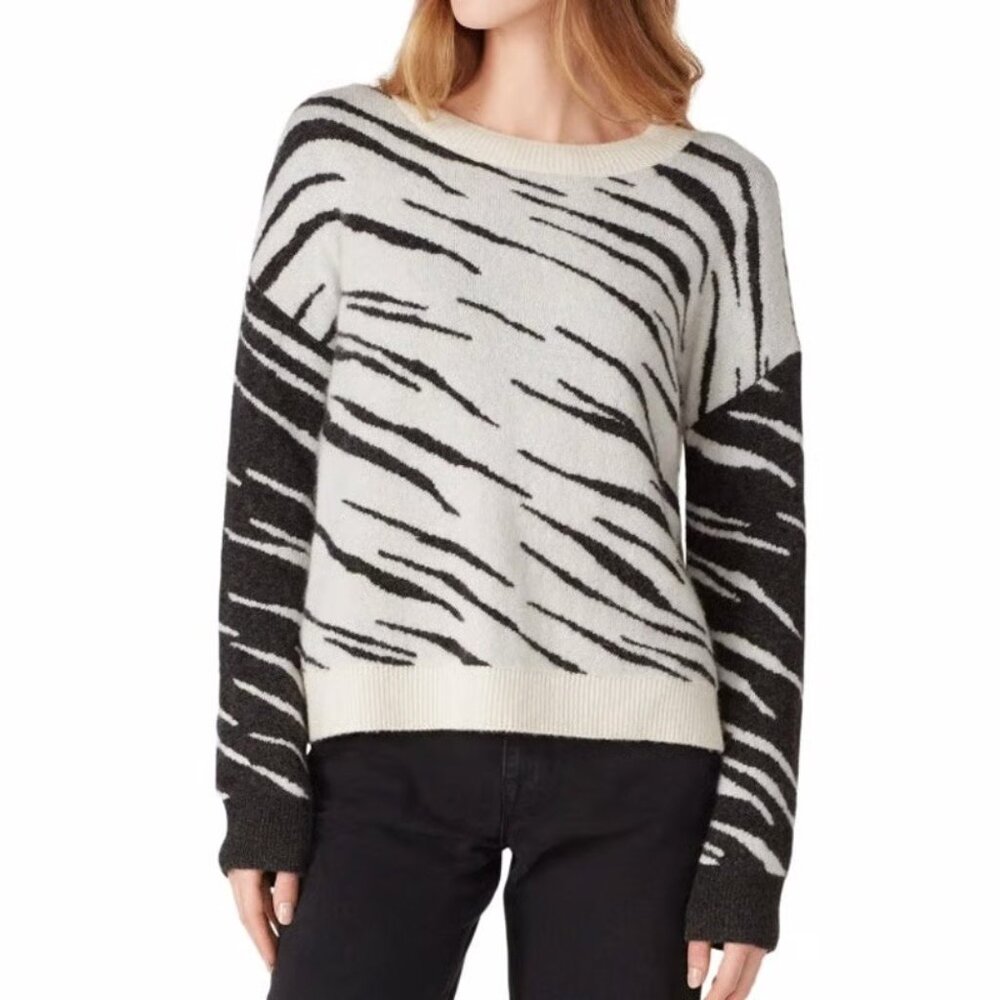 Rails Women’s Wool Cashmere Blend Abstract Tiger Sweater Size Large Cozy Winter